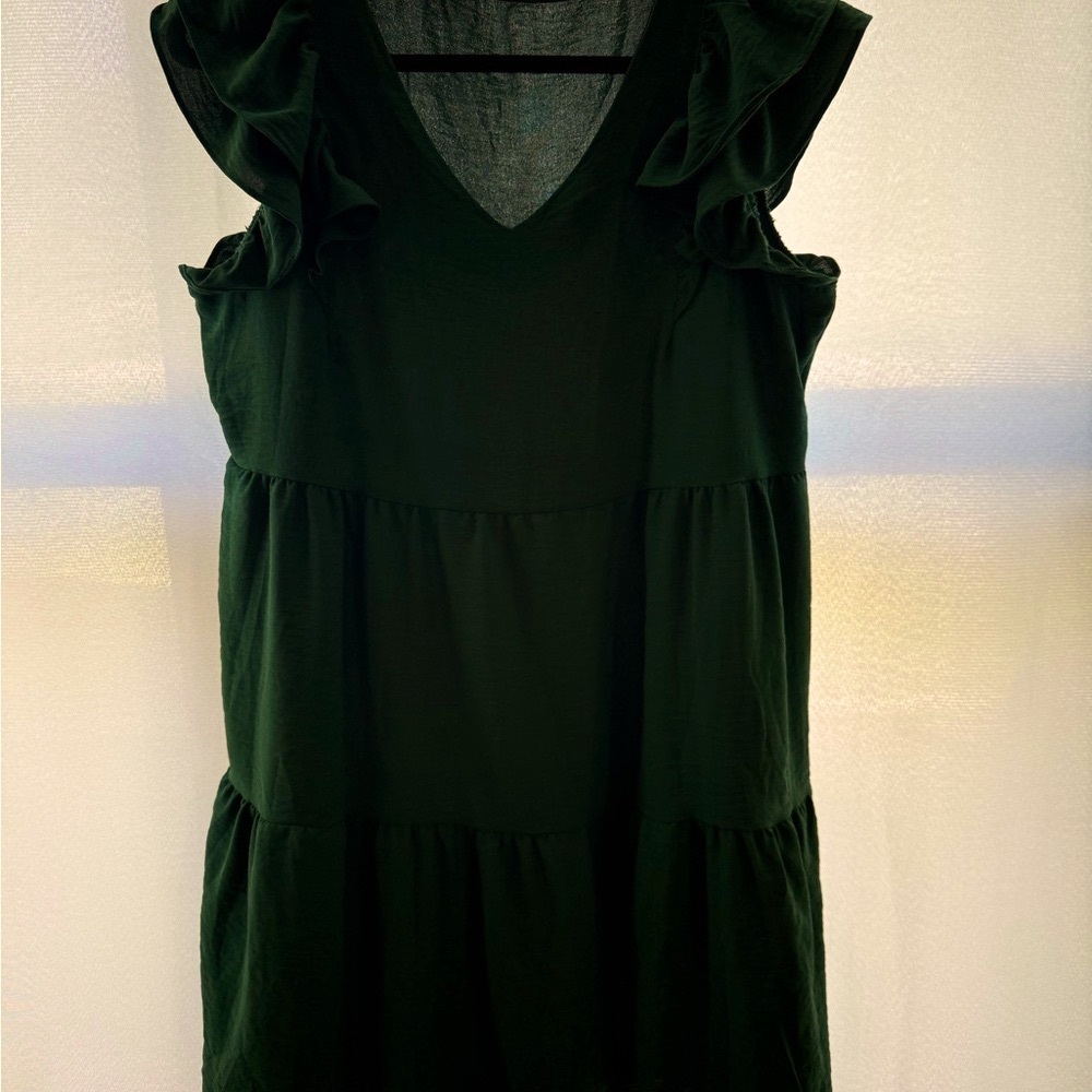 Green Ruffle Mini Dress